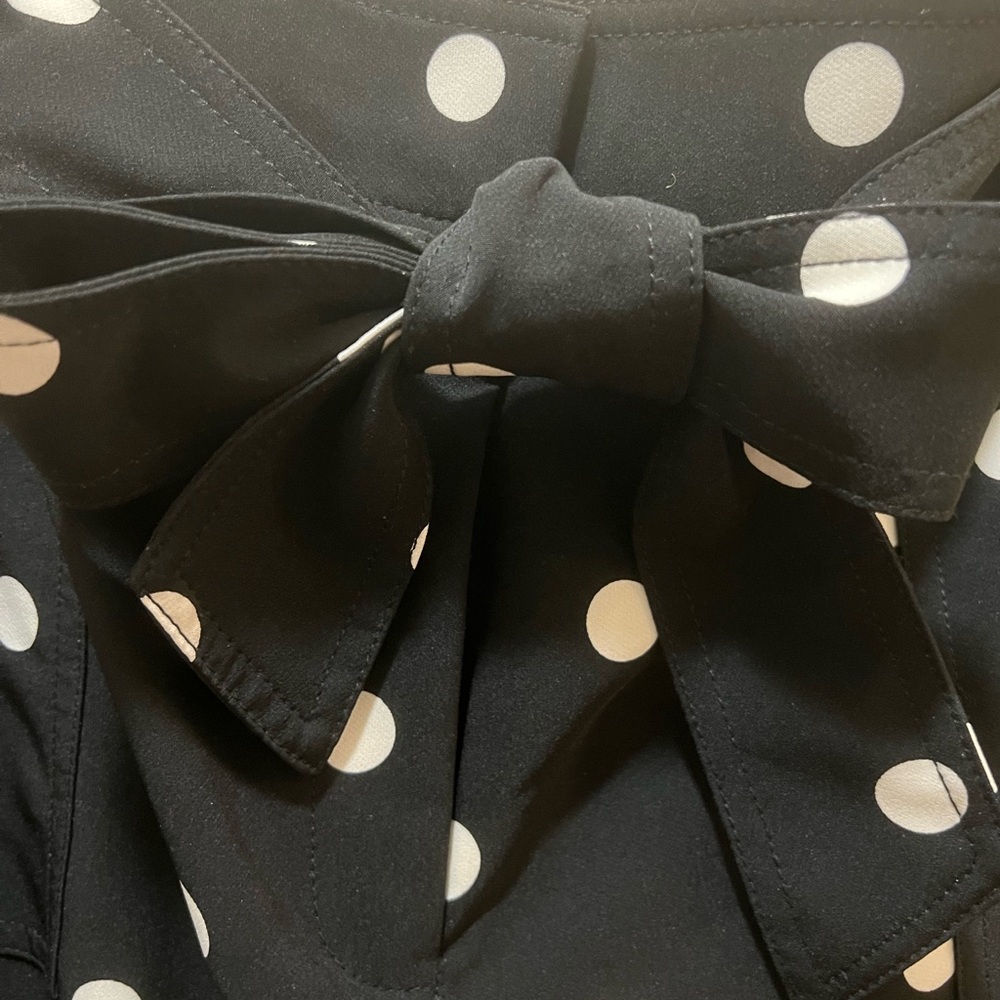 New York & Company 7th Avenue Polka Dot Tie-Waist Ankle Pants - XL NWT - Picture 3 of 13